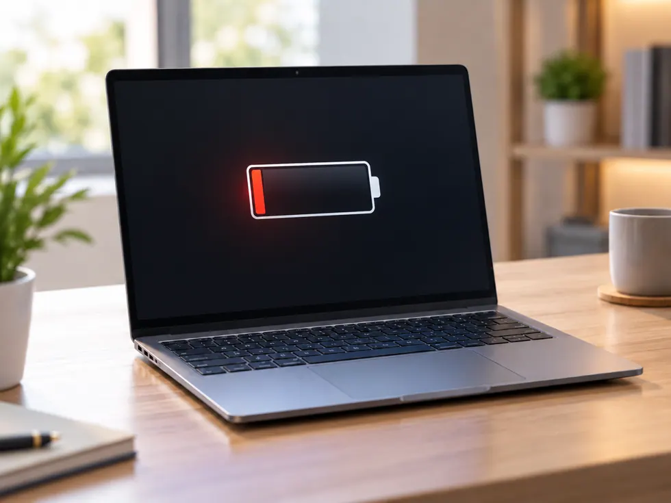 Illustration of battery drains too quickly