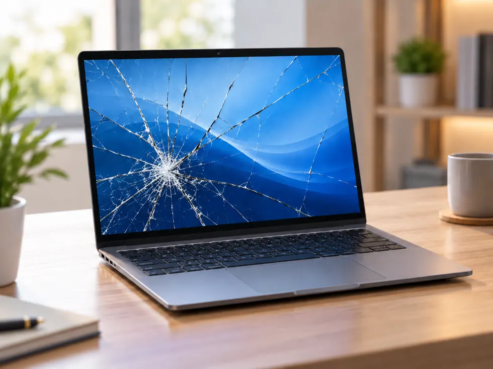 Illustration of cracked screen