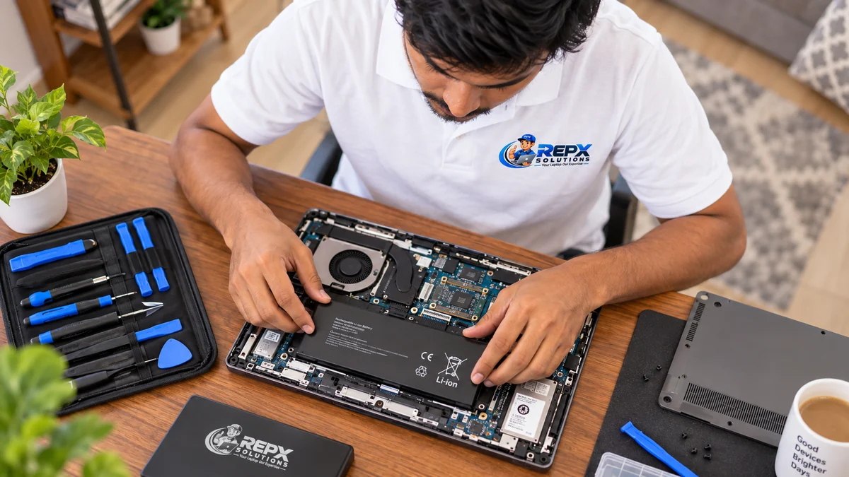 RepX laptop battery replacement service